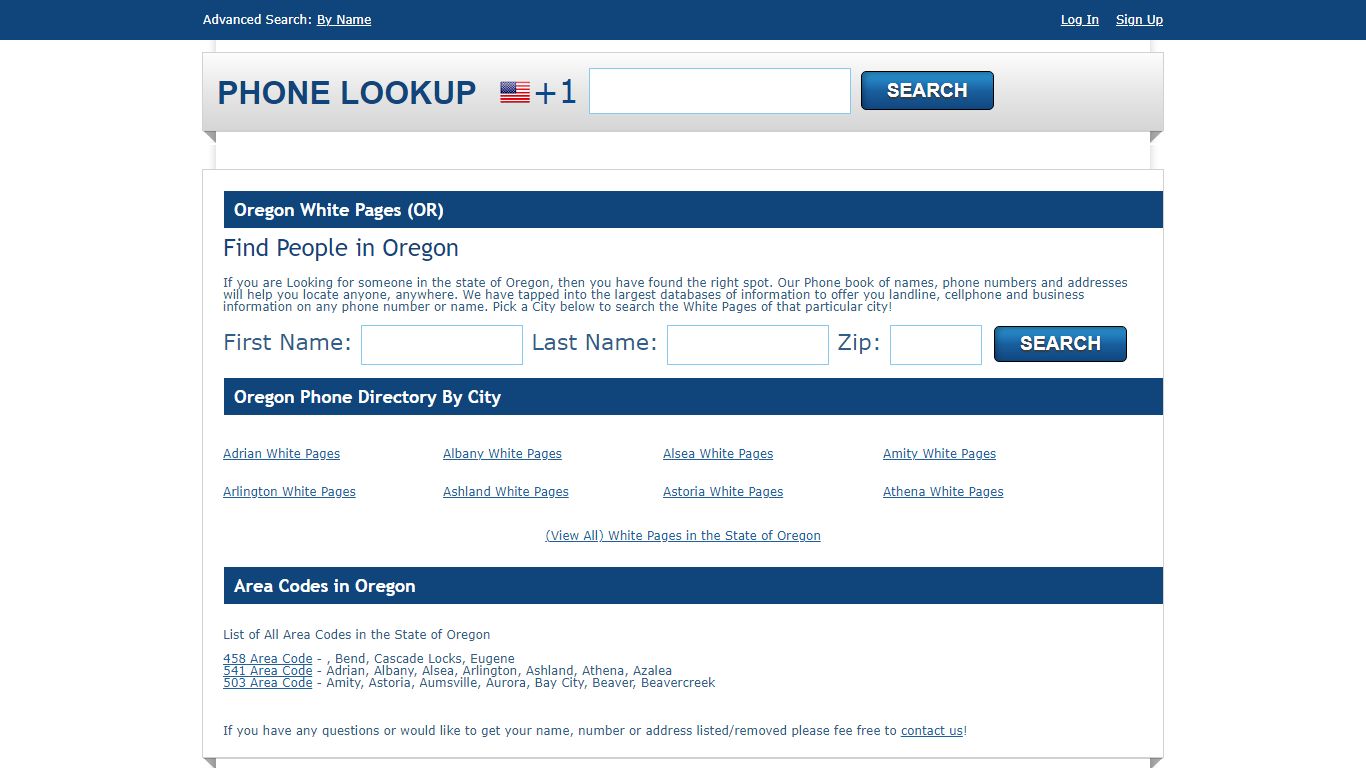 Oregon White Pages - OR Phone Directory Lookup